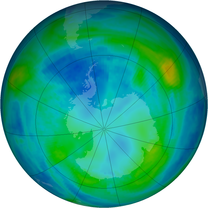 Antarctic ozone map for 26 April 1998